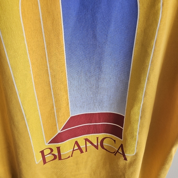 Casablanca Tennis Club L'Arche De Jour Short Sleeve T-Shirt in Citrus - Picture 6 of 9